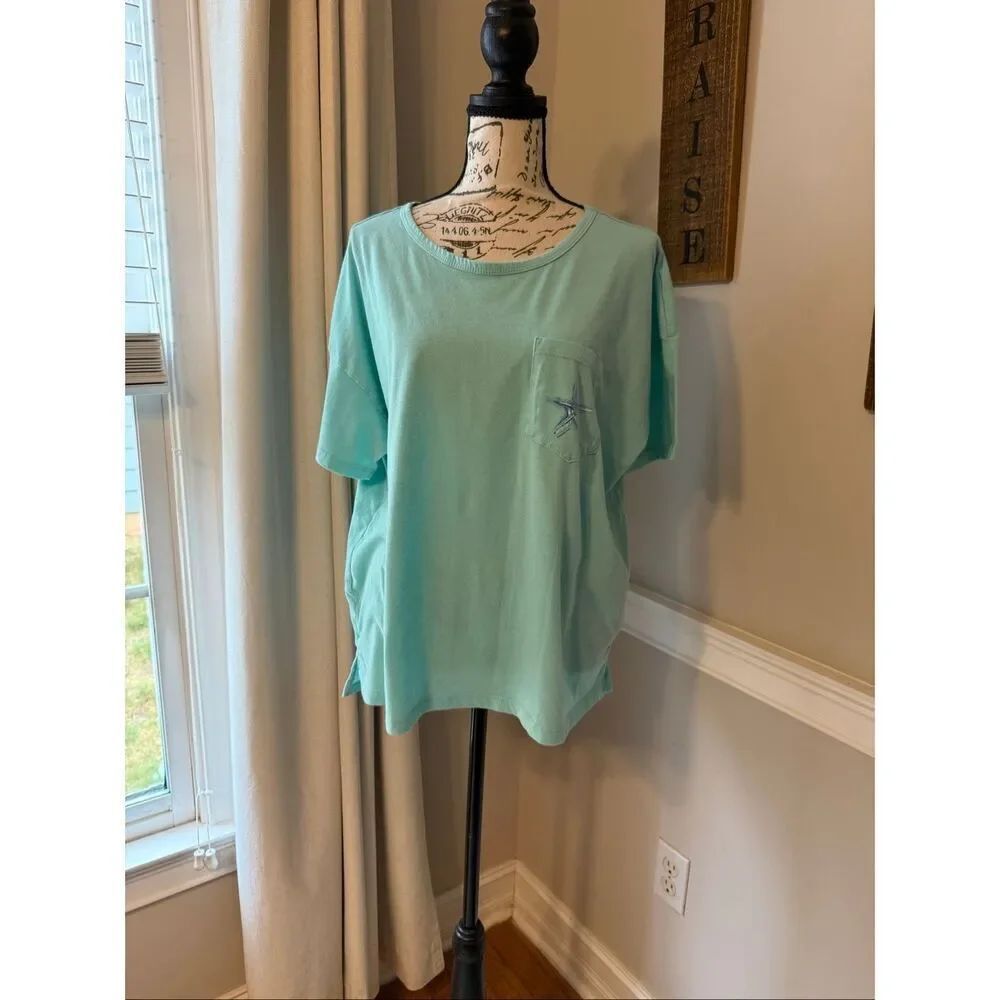 Vineyard Vines Women's Painted Starfish Pocket Short Sleeve Tee Calcos XL